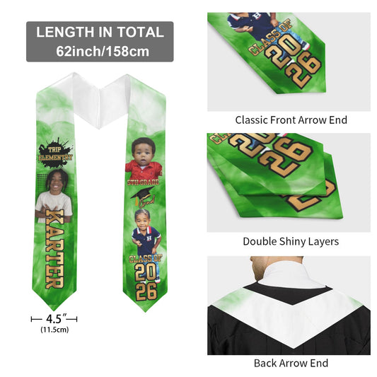 *Custom Graduation Stole-Trip Elementary Karter