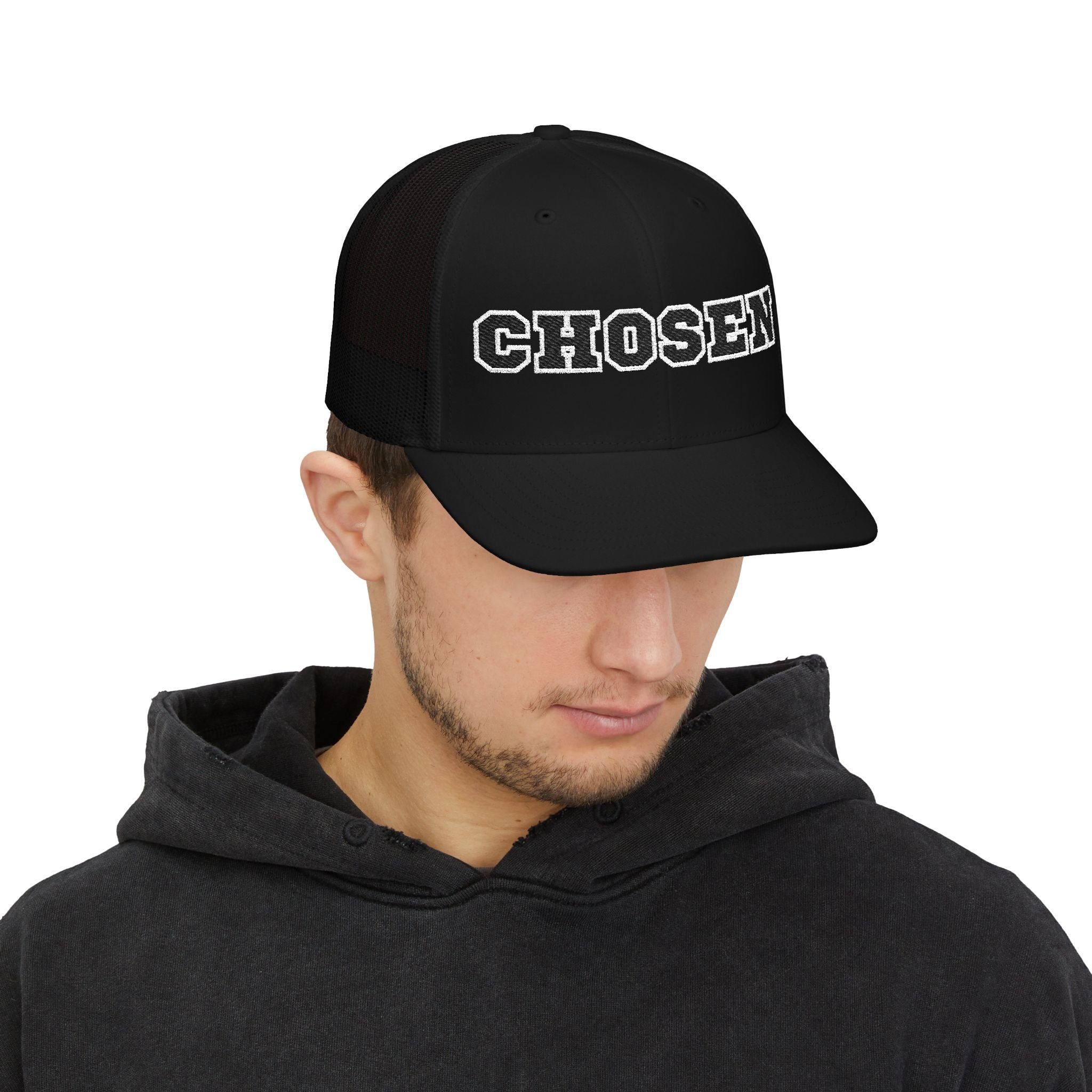 Chosen Snapback Trucker Cap — Bold Embroidered Mesh Baseball Hat