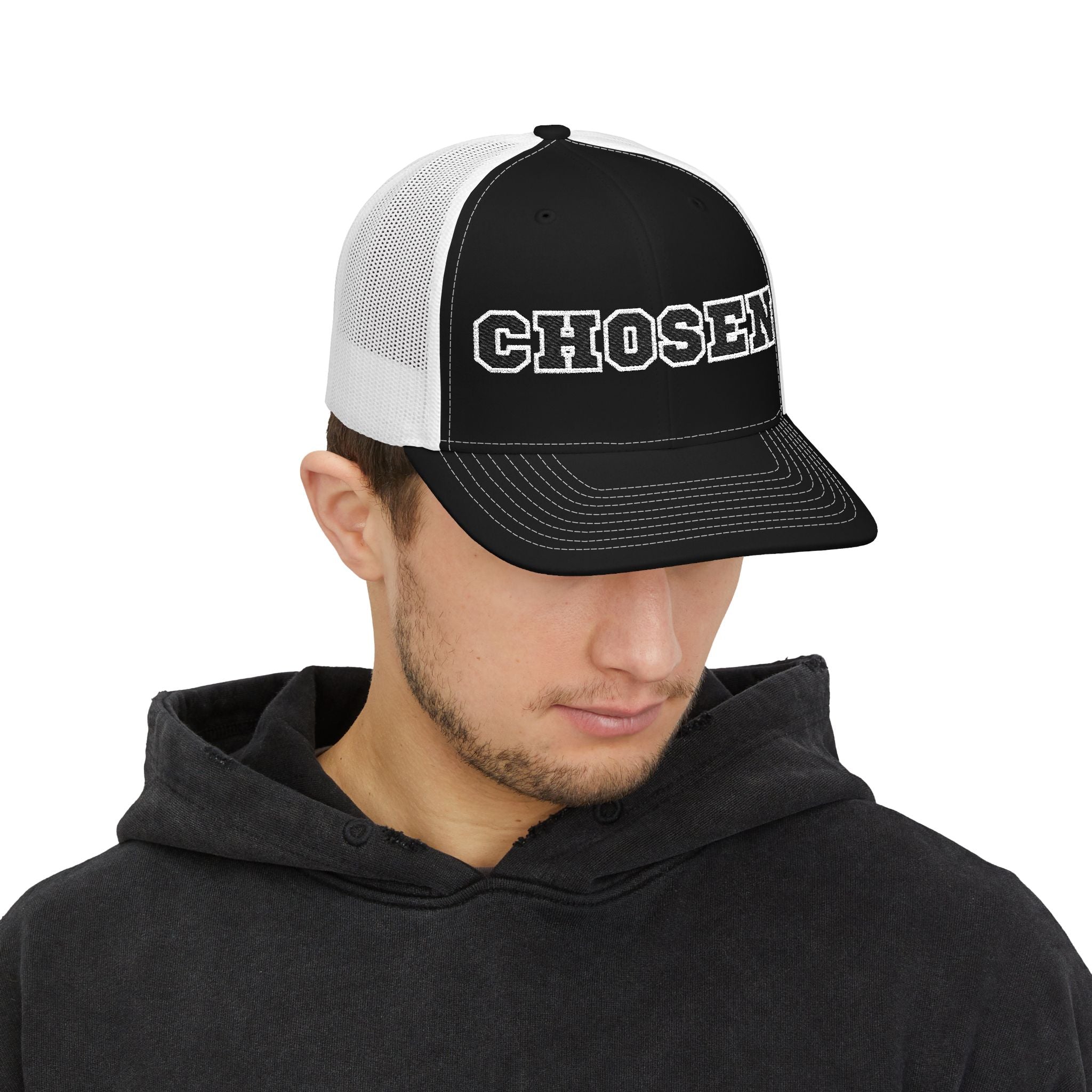 Chosen Snapback Trucker Cap — Bold Embroidered Mesh Baseball Hat