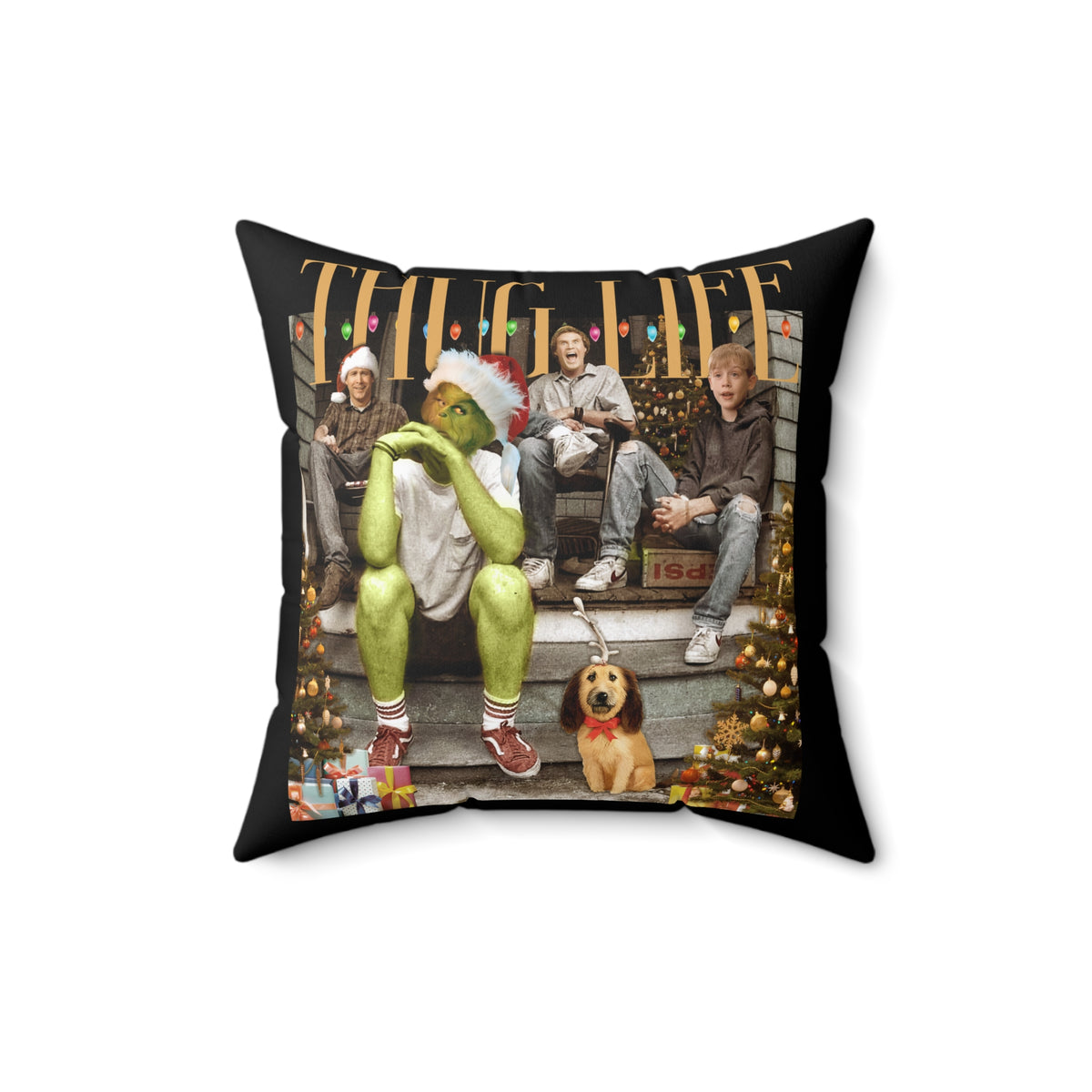 * HOLIDAY - CHRISTMAS - Grinch & Kids Christmas Throw Pillow — Holiday Movie Holiday Decor