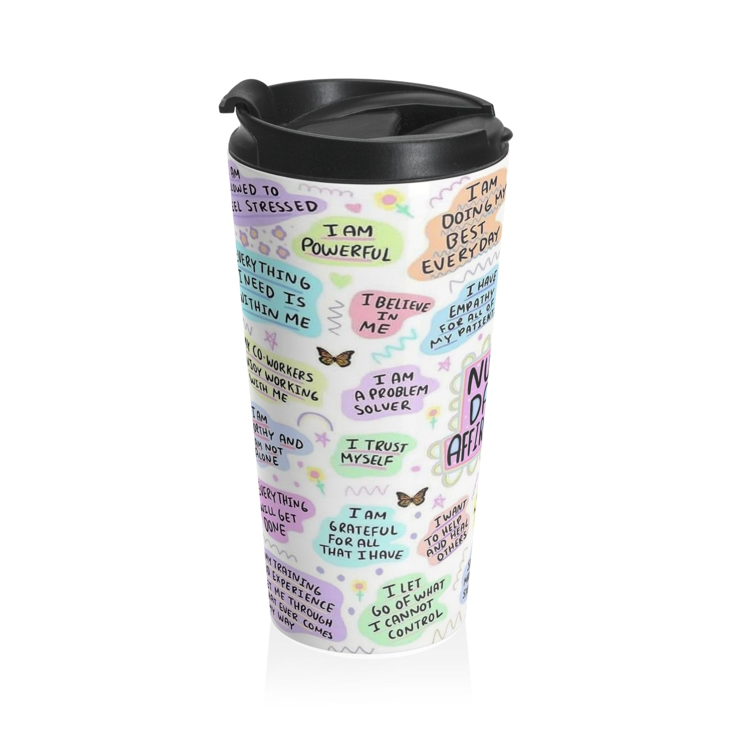 Nursing Affirmations - Stainless Steel Travel Mug