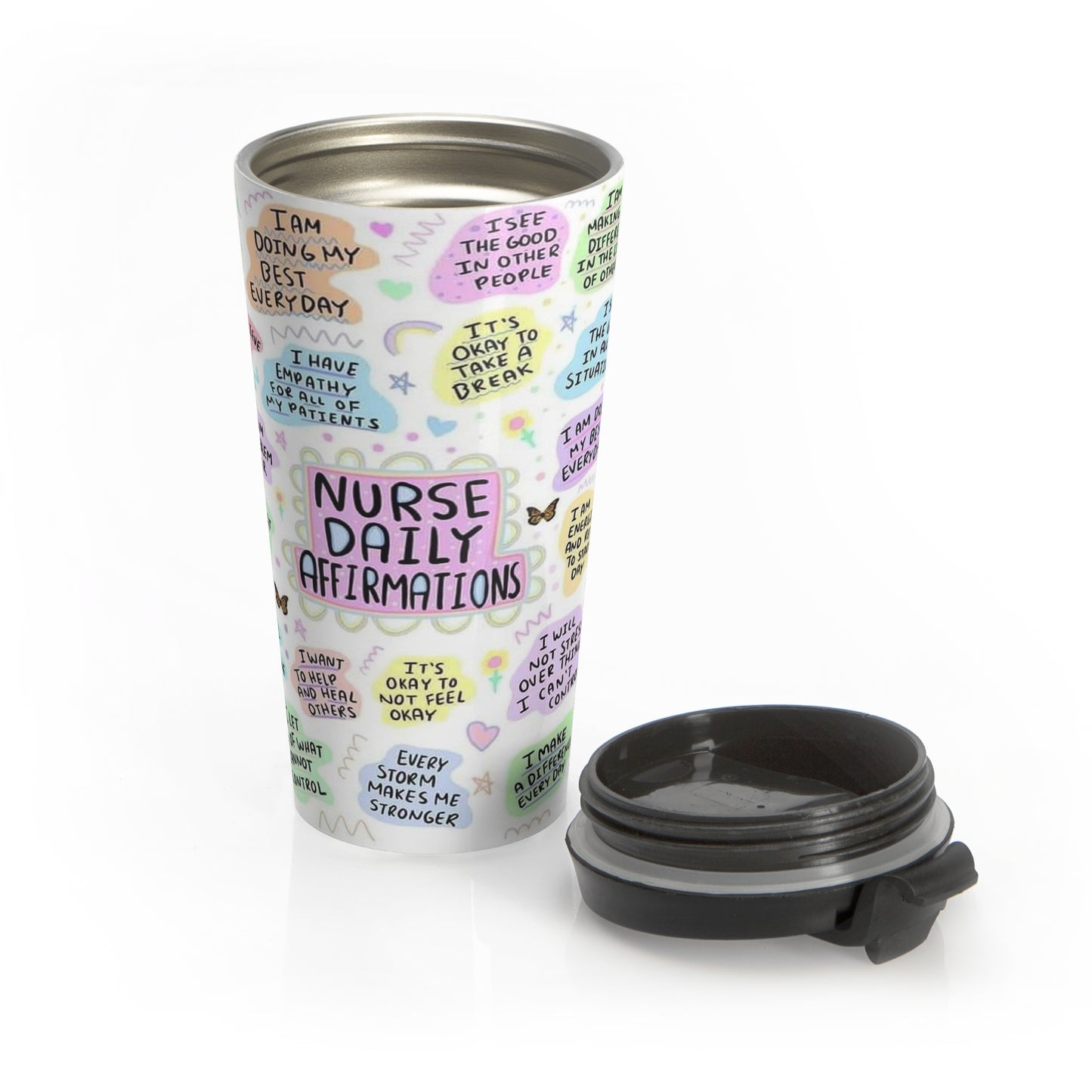 Nursing Affirmations - Stainless Steel Travel Mug