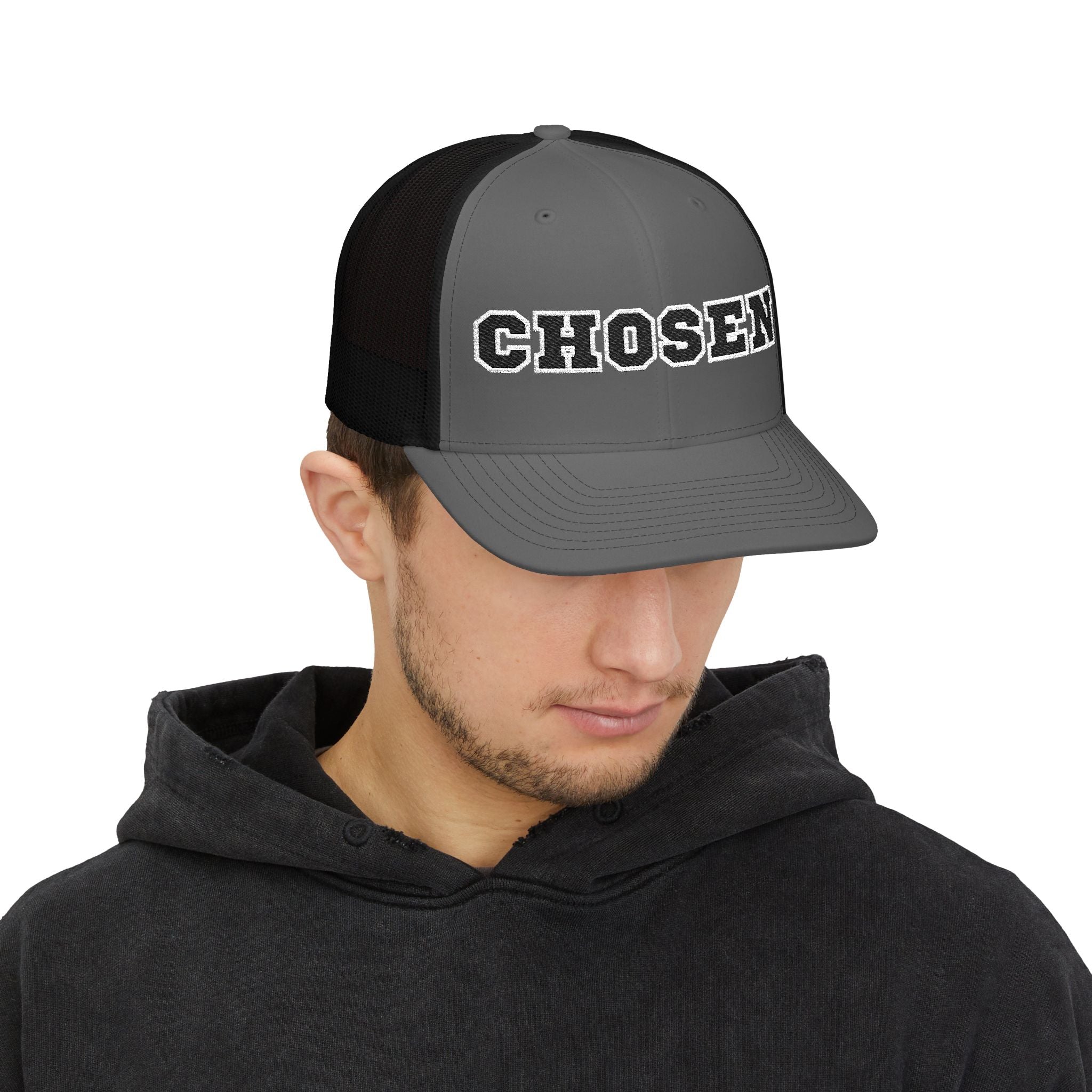 Chosen Snapback Trucker Cap — Bold Embroidered Mesh Baseball Hat