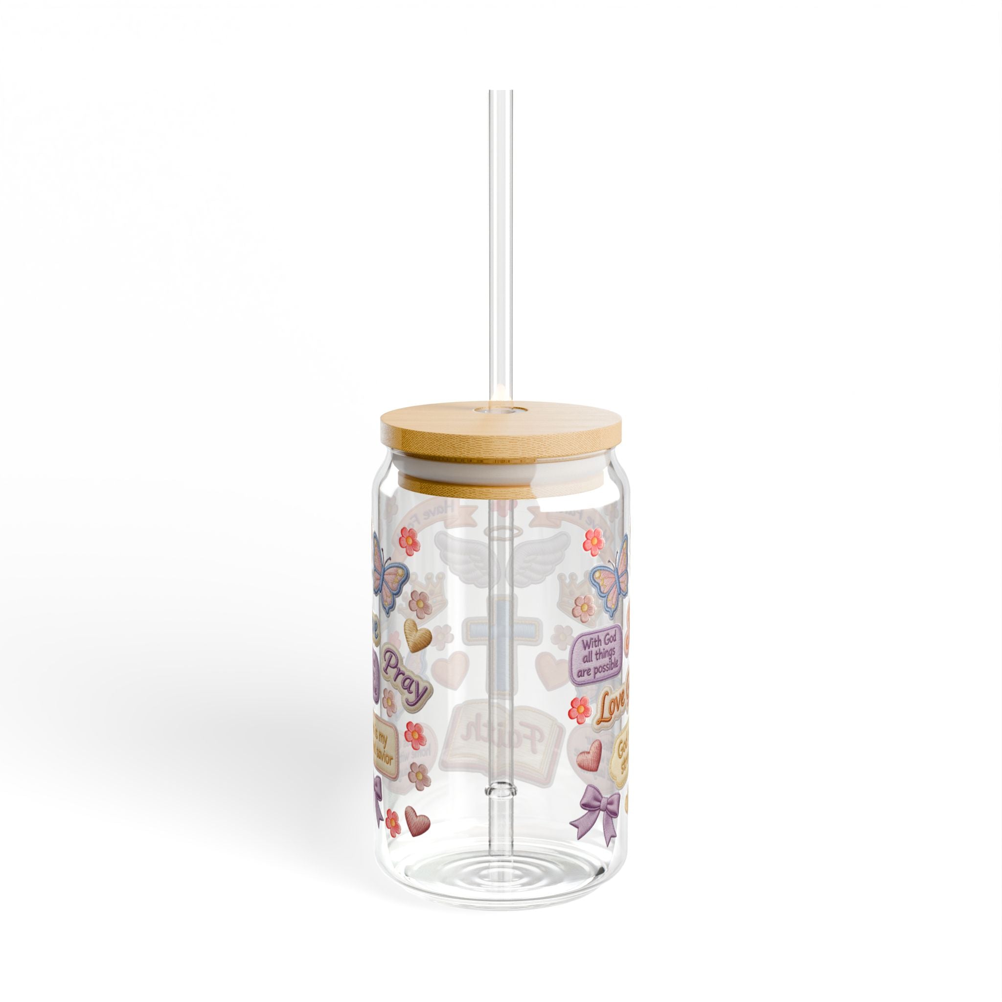 FAITH DESIGNS - Jesus, Love God & Inspirational Faith-Themed 16oz Sipper Glass