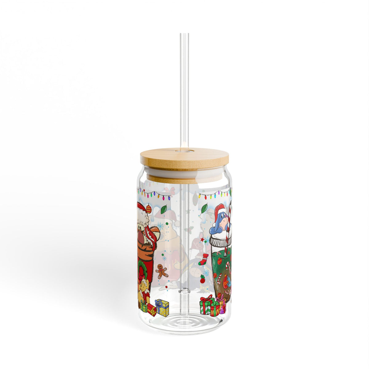 * Holiday - Christmas Sipper Glass 16oz - Tigger Pooh