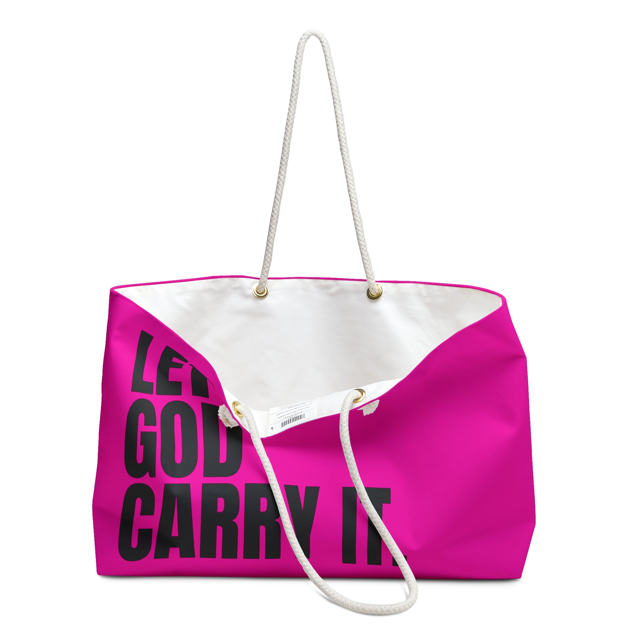 Let God Carry It Weekender Bag — Christian Inspirational Travel Tote