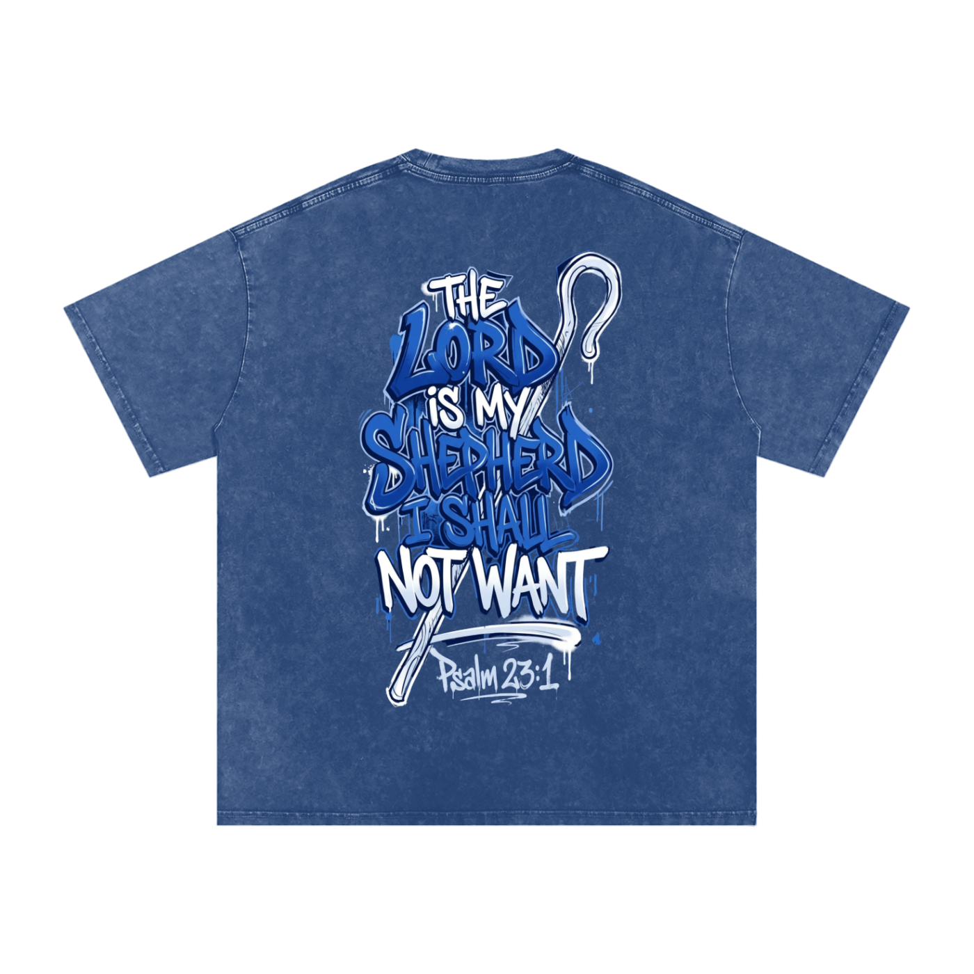 FAITH DESIGNS - MY SHEPHERD - PREMIUM -  Snow Washed Oversized Cotton T-Shirt (250 gsm)
