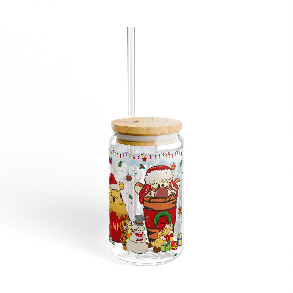 * Holiday - Christmas Sipper Glass 16oz - Tigger Pooh