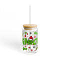 * HOLIDAY - CHRISTMAS Grinch Sipper Glass — 16oz Christmas Straw Tumbler
