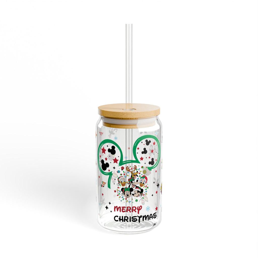 * HOLIDAY - CHRISTMAS Mickey Sipper Glass 16oz – Merry Christmas Holiday Drink Tumbler