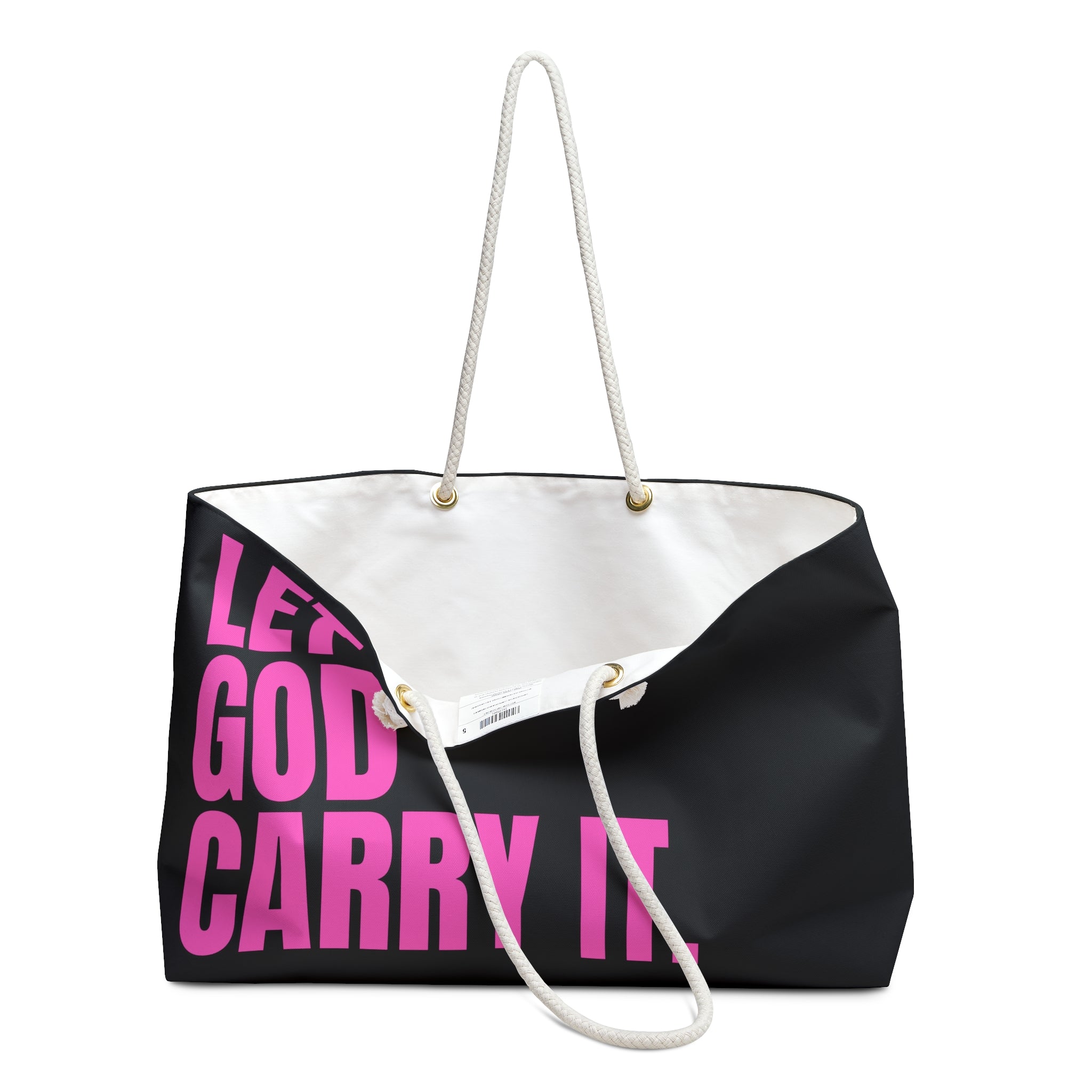 Let God Carry It Weekender Bag – Inspirational Travel Tote