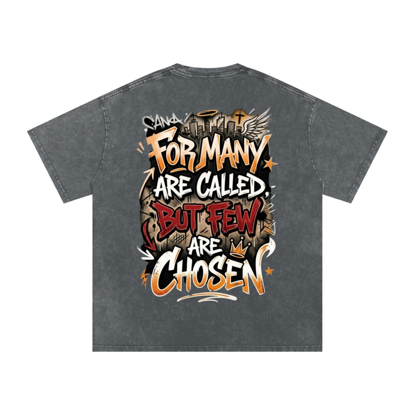 FAITH DESIGNS - CHOSEN - PREMIUM - Snow Washed Oversized Cotton T-Shirt (250 gsm)