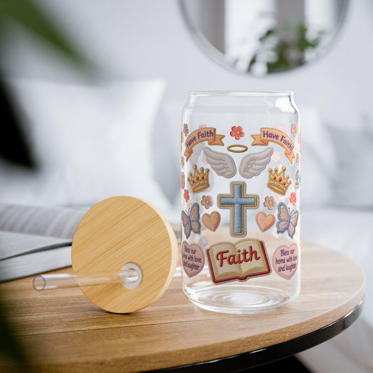 FAITH DESIGNS - Jesus, Love God & Inspirational Faith-Themed 16oz Sipper Glass