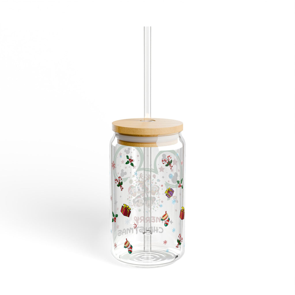 * HOLIDAY - CHRISTMAS Mickey Sipper Glass 16oz – Merry Christmas Holiday Drink Tumbler