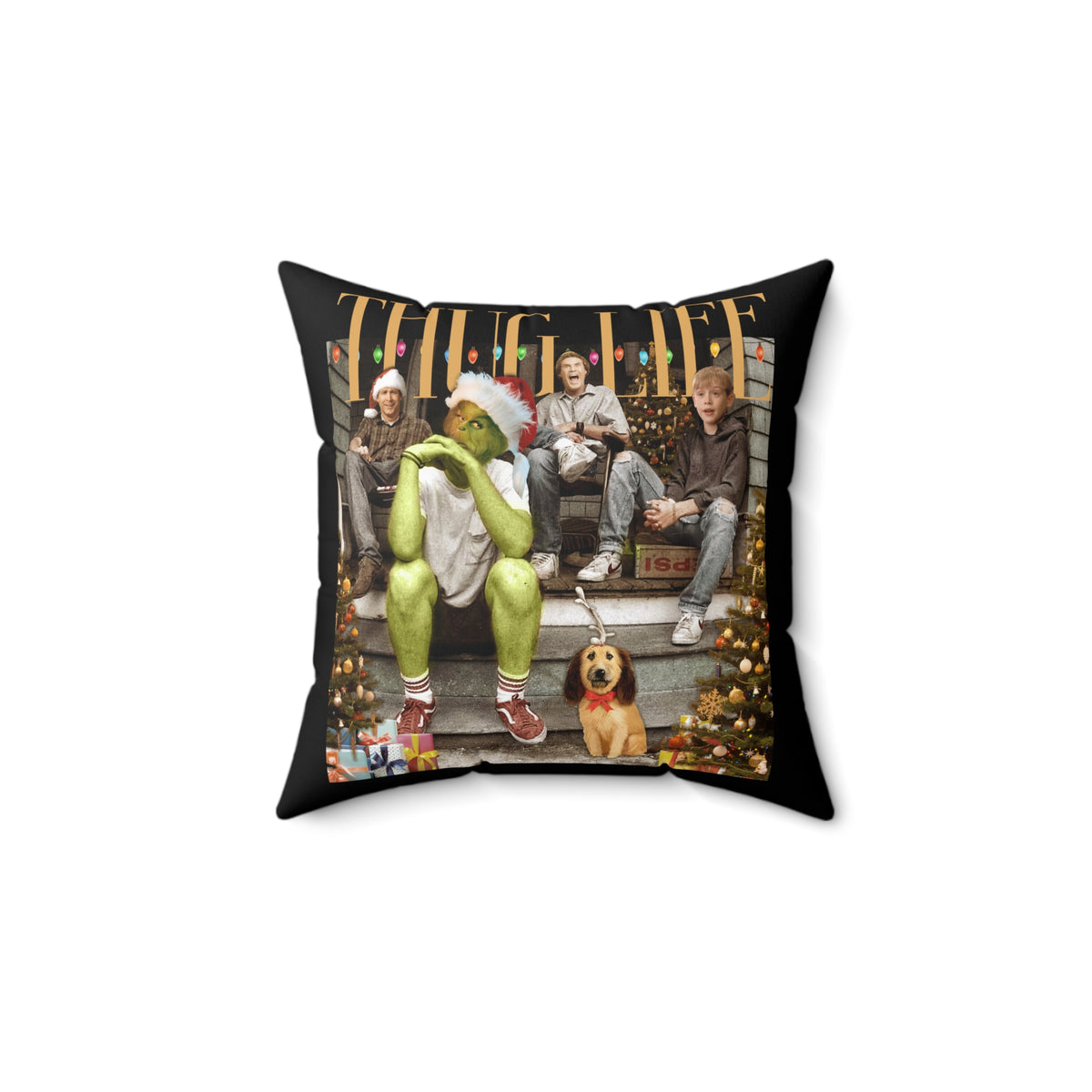 * HOLIDAY - CHRISTMAS - Grinch & Kids Christmas Throw Pillow — Holiday Movie Holiday Decor