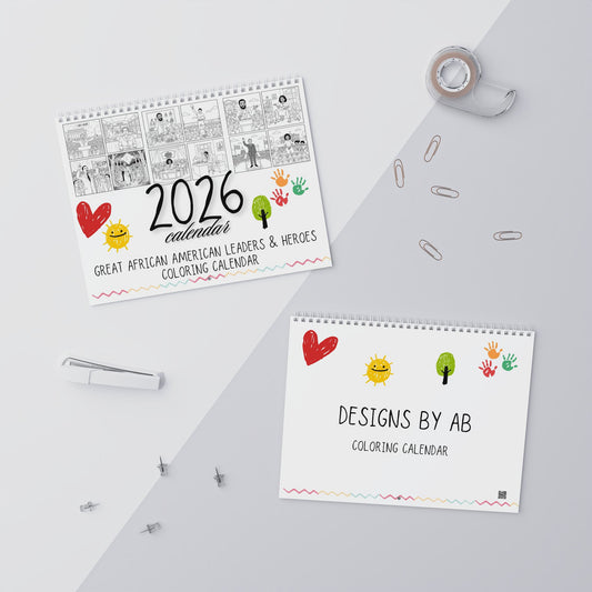 2026 Wall Coloring Calendar — For Kids OR Adults
