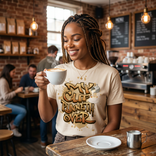 FAITH DESIGNS - MY CUP - ADULT TSHIRT