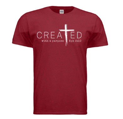 FAITH DESIGNS- ADULT- CREATED WITH A PURPOSE TSHIRT (SOFTSTYLE)
