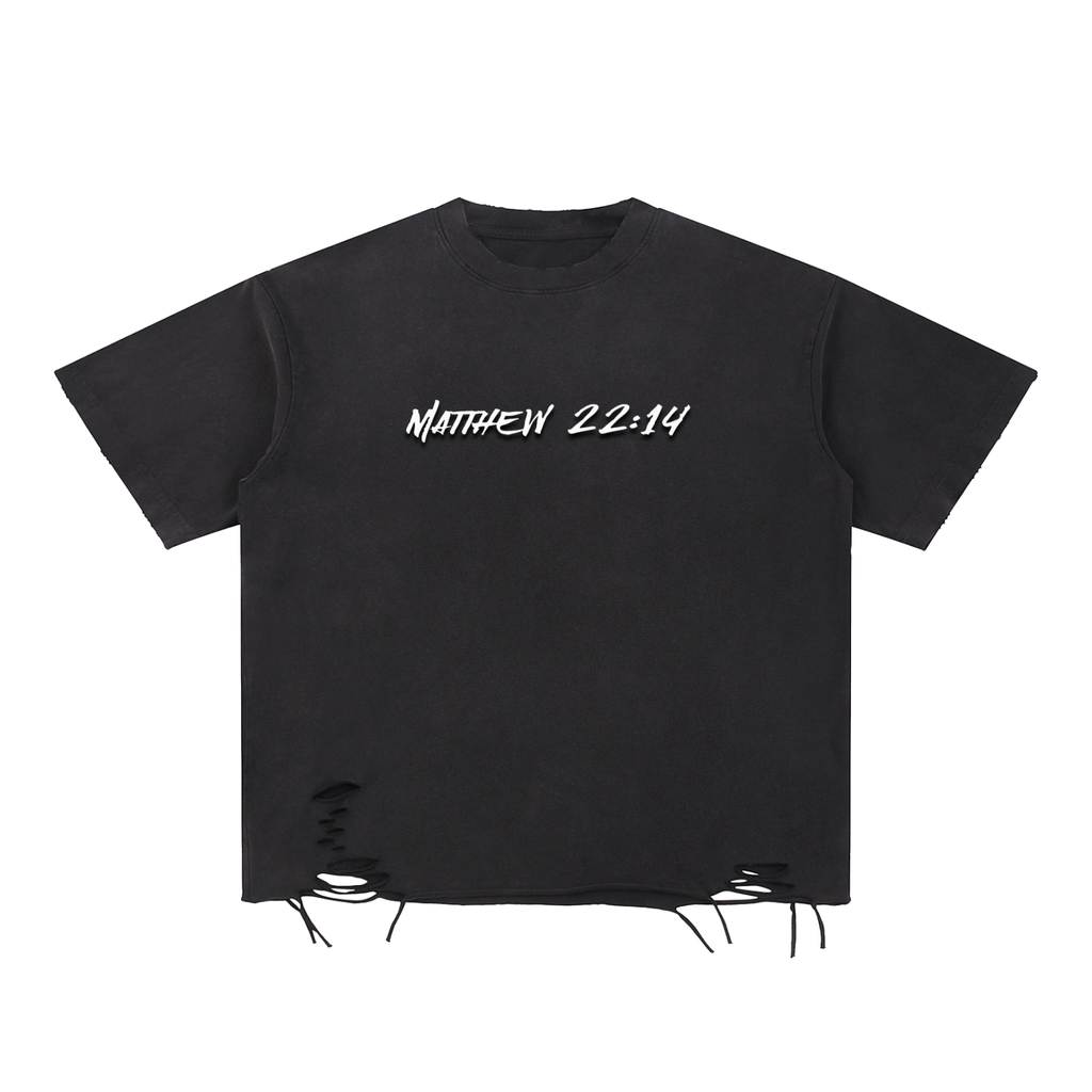 Faith Designs - Snow Washed Raw-Hem T-Shirt