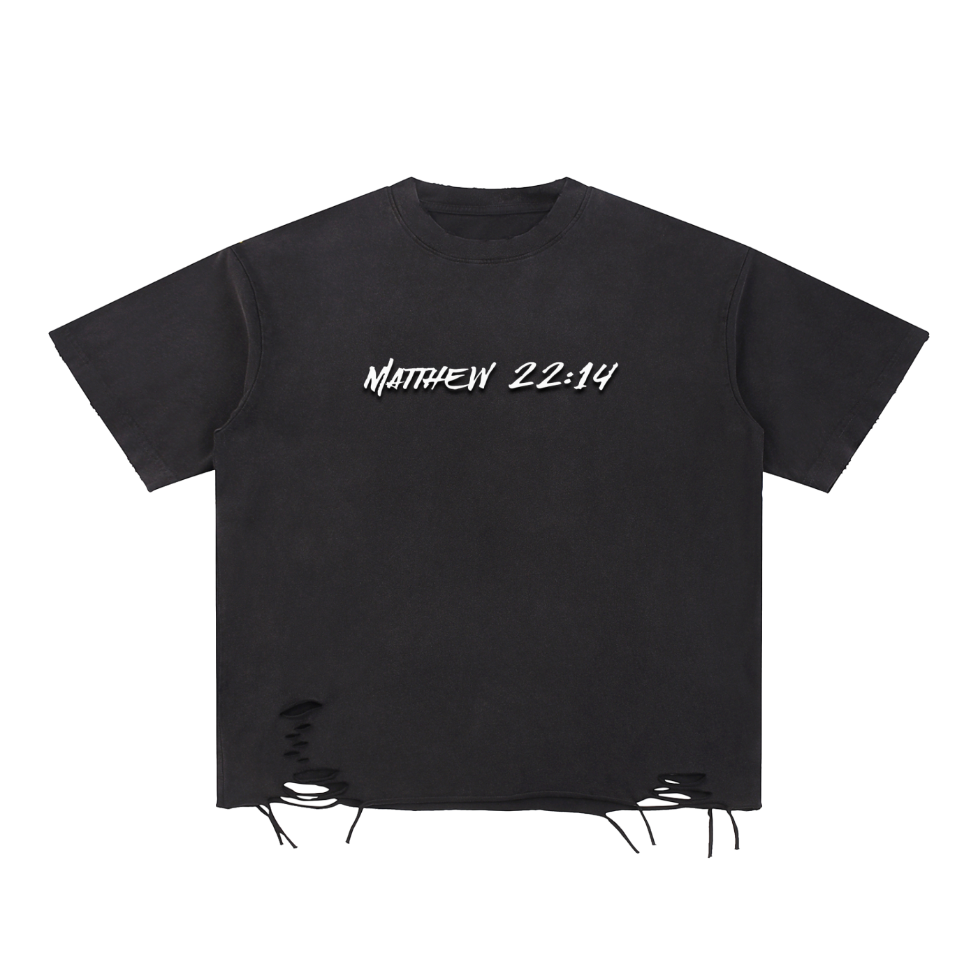Faith Designs - Snow Washed Raw-Hem T-Shirt