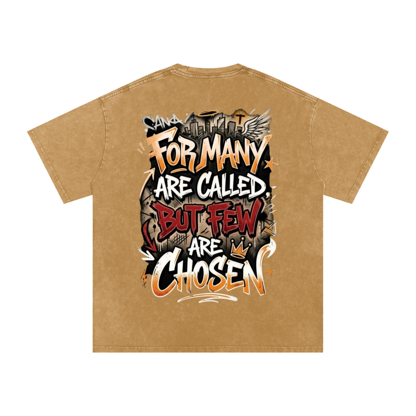 FAITH DESIGNS - CHOSEN - PREMIUM - Snow Washed Oversized Cotton T-Shirt (250 gsm)