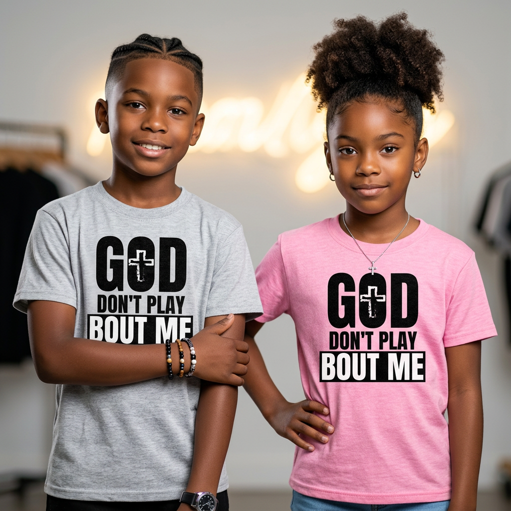 FAITH DESIGNS - YOUTH- GOD DONT PLAY ABOUT ME TSHIRT